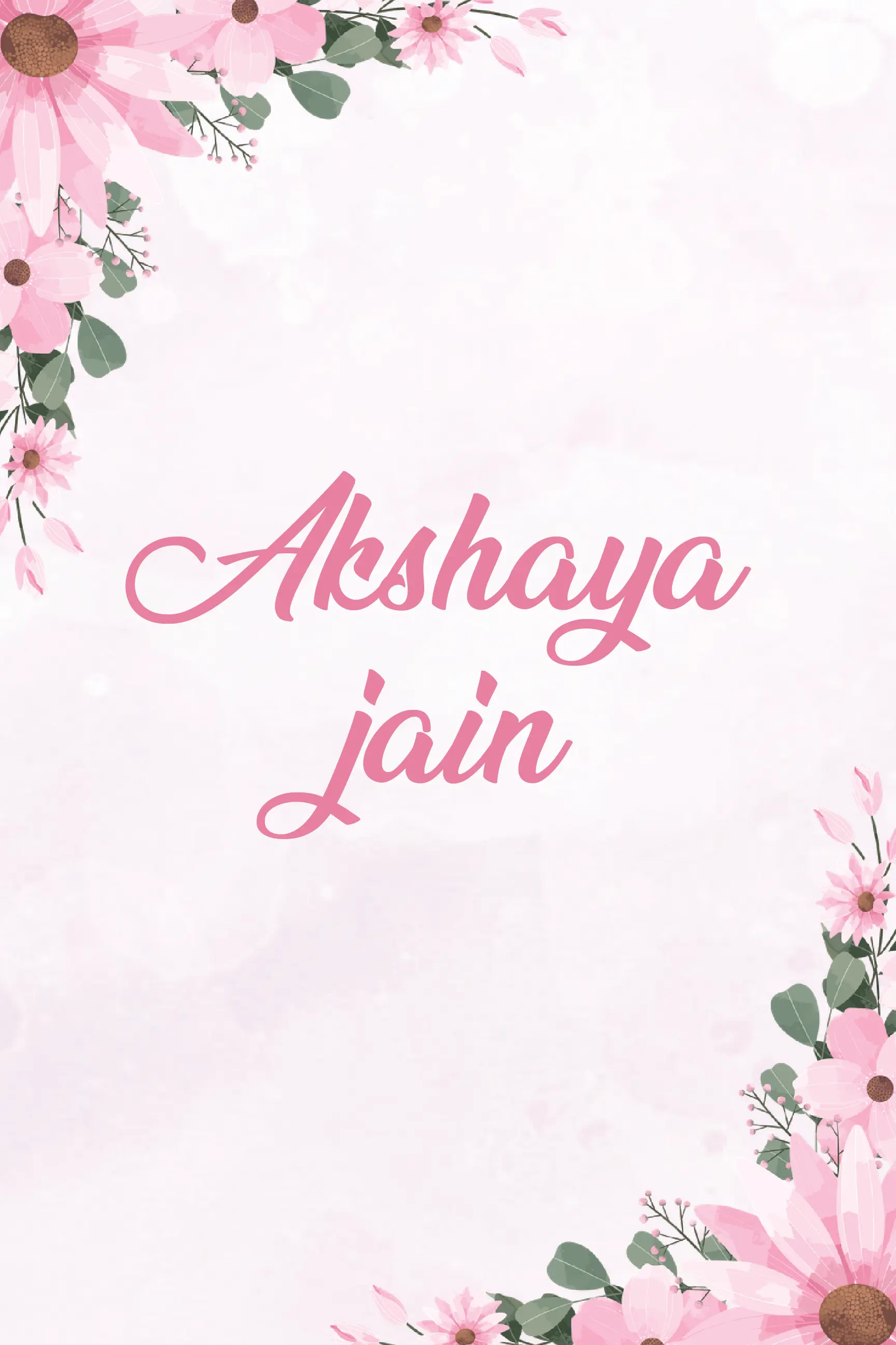 Premium aesthetic pink flower border Template Preview 1
